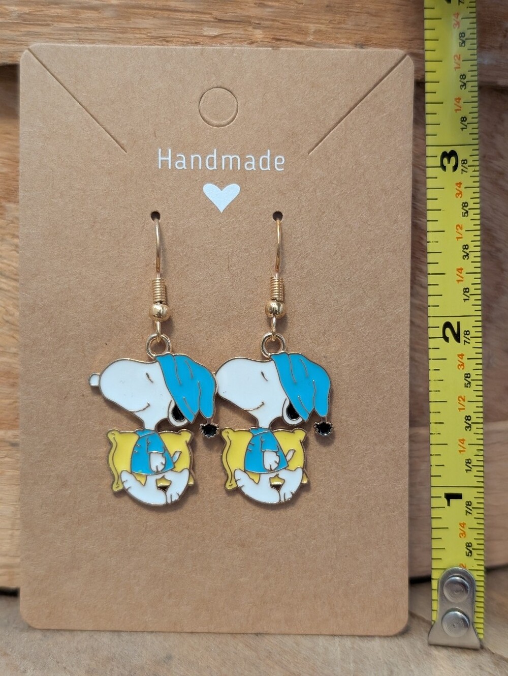Peanuts Snoopy Enamel Metal Earrings NEW